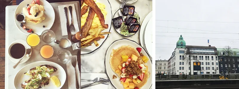 Frukost, skybar och Att äta-lista