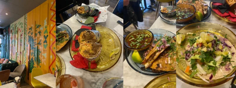 Färgstarkt på väggar och tallrik hos Mexik